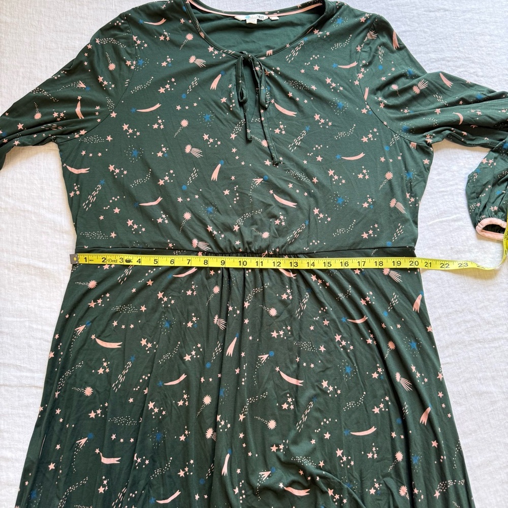 Boden Chatsworth Flora Midi Star Flora Jersey Midi Dress Cosmic Shooting Stars - Picture 12 of 13